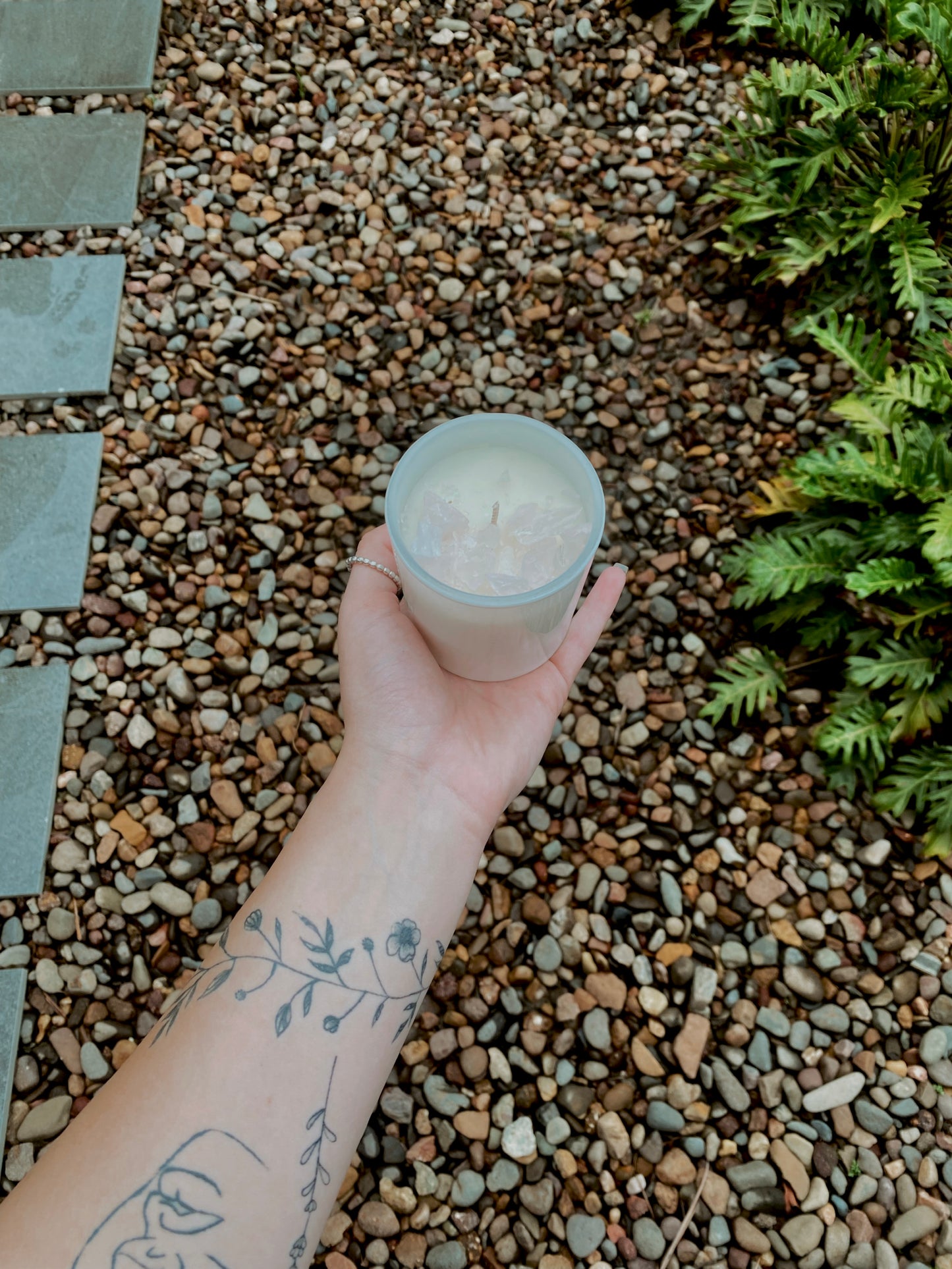 Small White Crystal Soy Candle